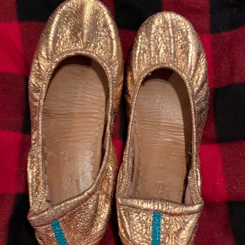 Tieks size 8 rose gold glam